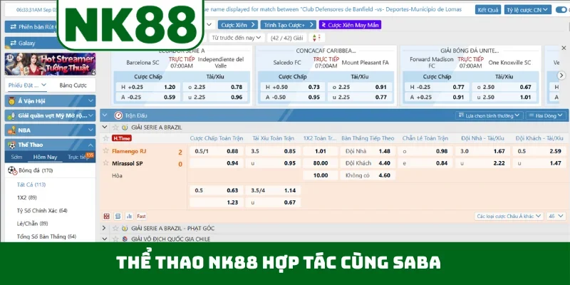 Thể thao NK88 hợp tác cùng Saba